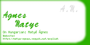 agnes matye business card